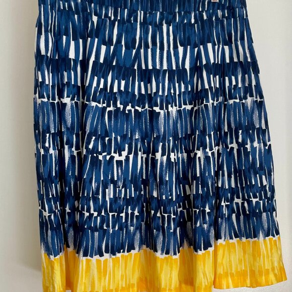 Max Mara Weekend A-Line Cotton Skirt – Blue & Yellow - Picture 1 of 2